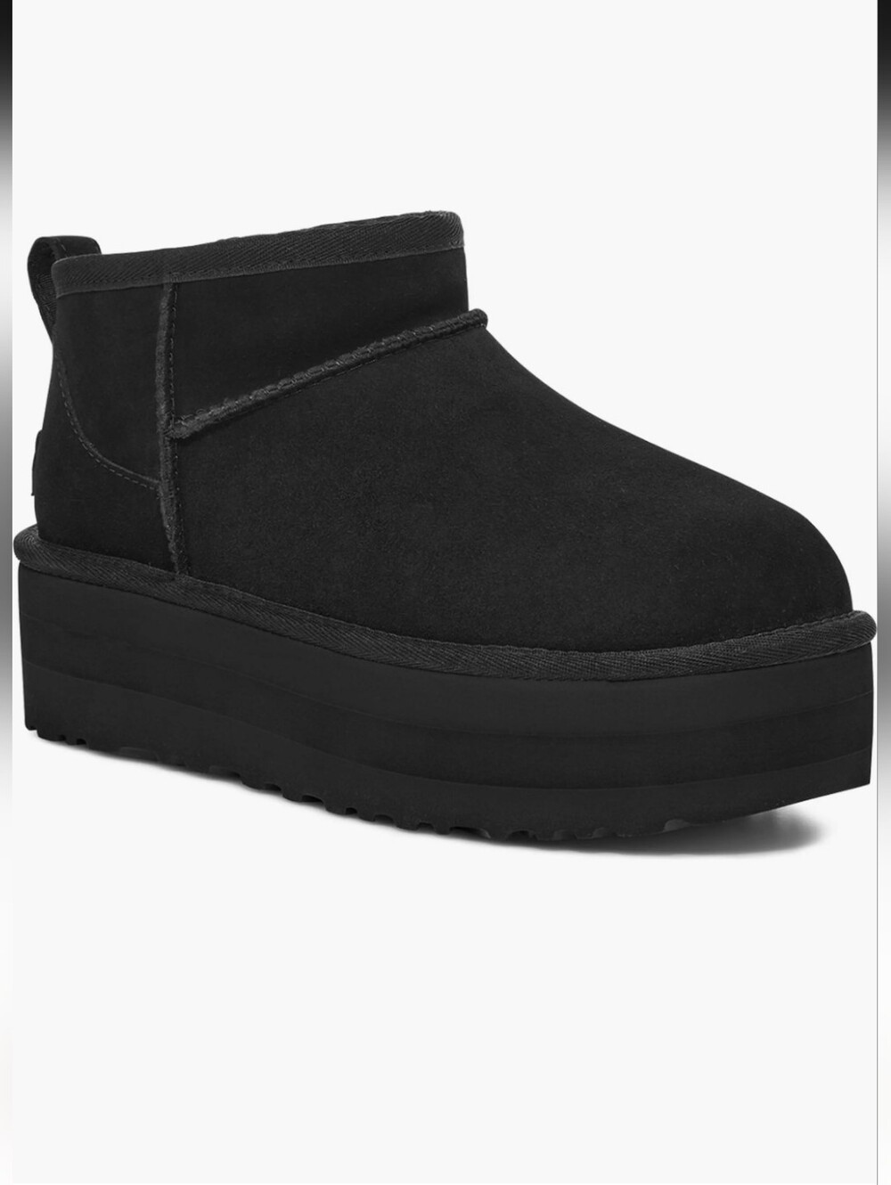 NWT Ugg Classic Ultra Mini Platform Boots, Black, Size 7